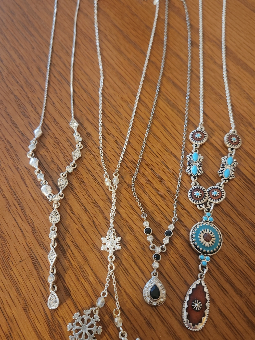 4 Avon Silver Necklaces